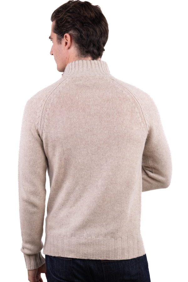 Cashmere & Yak men polo style sweaters howard vintage beige chine dove chine 3xl